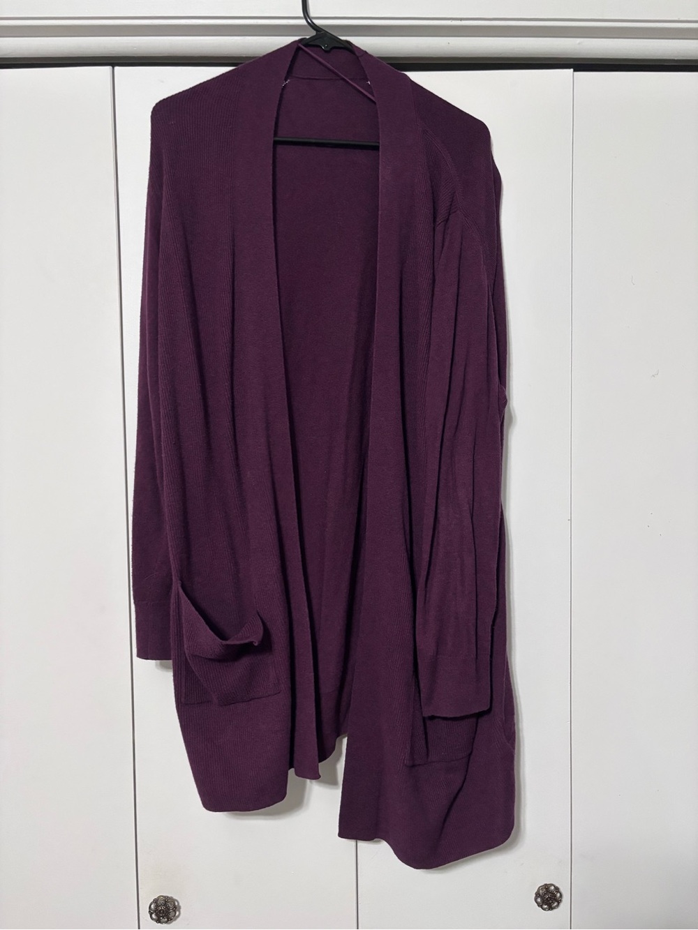 GAP Open-Front Long Cardigan - Plum